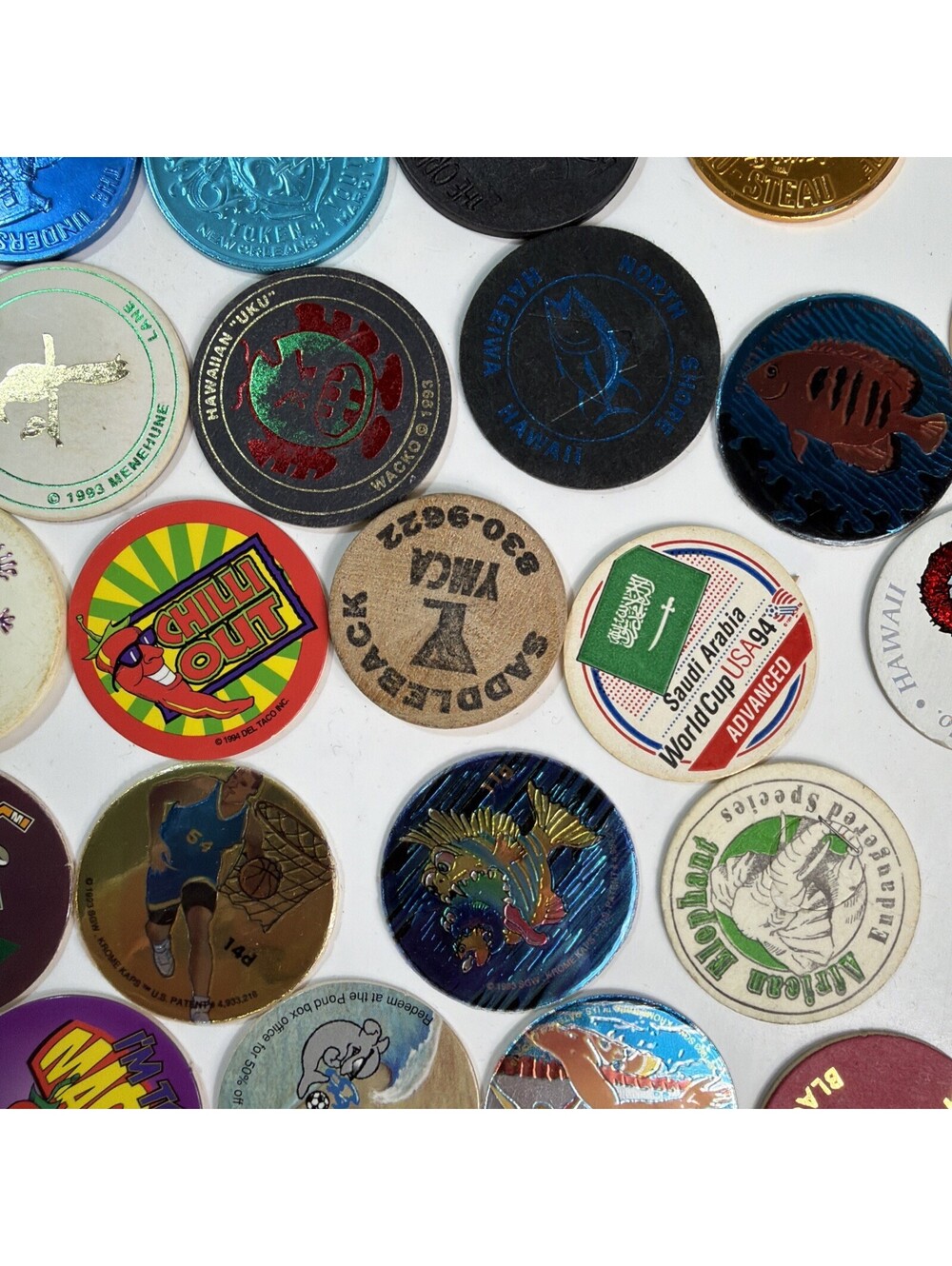 Lot Of 63 Pogs Slammers Solid Metal Plastic Cardboard Many Styles Big Value!! - Picture 6 of 14